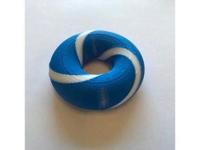 23 torus knot math art two color 3d print model - Mito3D