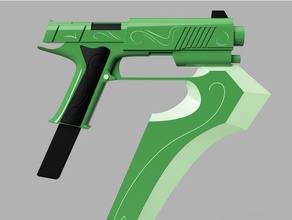 stormflower mentira ren rwby props cosplay pistola 3d print model - Mito3D