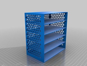 my customized drawer box hex pattern sides2 containers 3d print model - Mito3D
