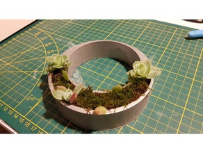 ring flower pot outdoor garden planter plant succulent 3d print model - Mito3D