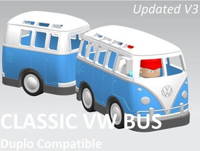 vw van années 1970 duplo compatible les jouets jeux voiture de la base 2x6 lego volkswagen bus 3d print model - Mito3D