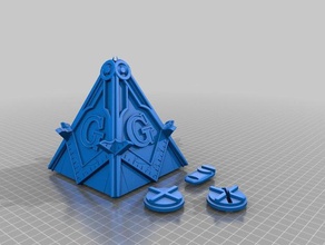 masonic bank other coin money square compass 3d print model - Mito3D
