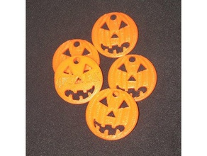 pumpkin token 20 dkr denmark coins badges chip halloween shopping cart coin trolley 3d print model - Mito3D
