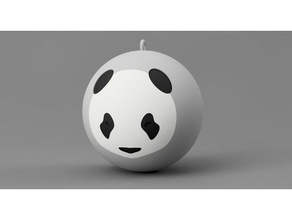 panda bola de natal enfeite 3 cores decoração animais dupla extrusão 3d print model - Mito3D