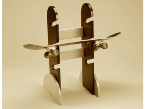 skate support lasercut decor holder stand 3d print model - Mito3D