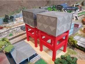 187 reservoir Wasserturm Gebäude Strukturen h0-Maßstab h0-Züge Modell-Zug Modelleisenbahnen Maßstab h0 scale-Modell Wasser tank 3d print model - Mito3D
