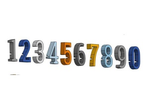 police serif chiffres de 20 mm redimensionnement la mise à l'échelle fixation des signes les logos lettre 3d lettres Numéro numéros polices positionnement 3d print model - Mito3D