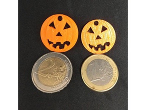 halloween pumpkin coins shopping cart 1 2 euro badges coin trolley 3d print model - Mito3D