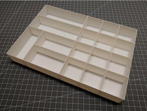 personalizable organizador openscad los contenedores cuadro cajón de divisores almacenamiento las piezas pequeñas caja 3d print model - Mito3D