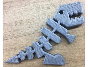 t-rex skeleton 2d art 3d print model - Mito3D