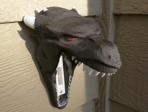 dragon head doorbell cover halloween trick treaters decor decoration 3d print model - Mito3D