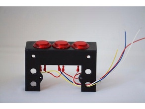 three 30mm button freestanding mount perma-proto electronics 8020 adafruit arcade pushbutton 3d print model - Mito3D