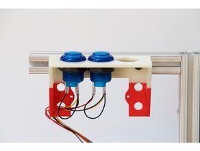 üç 30mm düğmesi 8020 mount perma-proto elektronik adafruit arcade butonuna basın düğmesini monte edin buton 3d print model - Mito3D