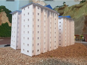 187 mittlere Kosten Wohnungen Gebäude Strukturen h0-Maßstab h0-Züge Modell Modell-Zug Modelleisenbahnen Maßstab h0 scale-Modell 3d print model - Mito3D