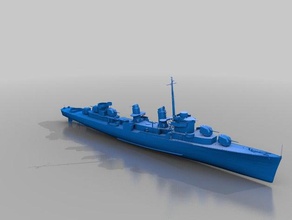 warship dd-445 fletcher 110 vehicles destroyer usn world warships 3d print model - Mito3D
