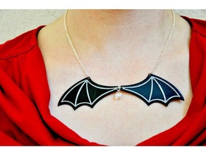 bat wing necklace jewelry batwing beads halloween instructables 3d print model - Mito3D