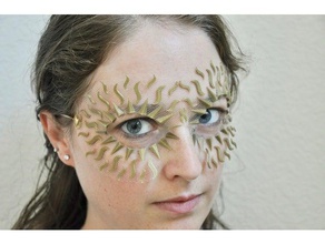les rayons du soleil de la mascarade masque le costume fête d'halloween tatouage tinkercad tulle 3d print model - Mito3D