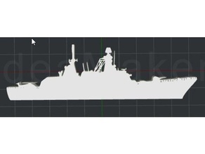 battleship 2d wall art 3d print model - Mito3D