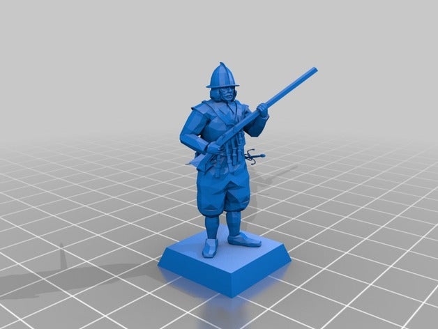 armored musketeer 28 mm toys games 28mm miniature wargaming 3D print model - Mito3D