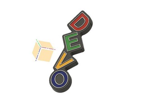 devo dancing letters logo accessories 3d keychains 80s devolution lanyard music new wave punk rock 3d print model - Mito3D
