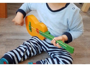 playable mini guitar child remix music 3d print model - Mito3D