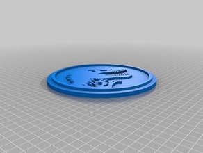 jurassic park 3d impressão t-rex logotipo 3d print model - Mito3D