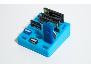 organizer-usb sd micro cf cfast gadgets 3d print model - Mito3D