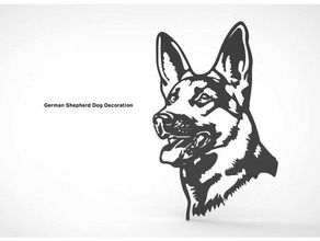 german shepherd dog wall decoration art 3d modeling design display tag fun funny happy hyojung0320 pictureframe picture frame present scale smile thing things 3d print model - Mito3D