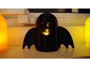 happy tea light bat bigger wings decor 3d print model - Mito3D