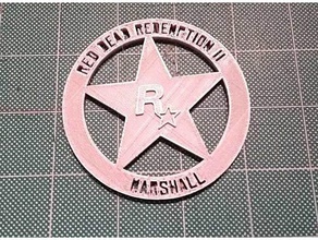 red dead redemption 2 marshall badge vidéo jeux 3d print model - Mito3D