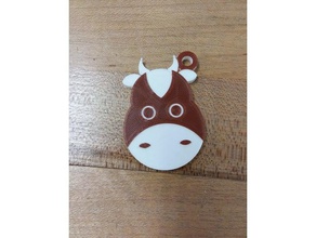 cow keychain keychains 3d print model - Mito3D