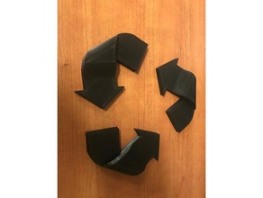 das recycling-logo in 3d Zeichen logos 3d-logo recycling kreativ recycle Papierkorb recycling-symbol 3d print model - Mito3D