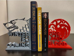 game thrones bookends decor winter coming 3d print model - Mito3D