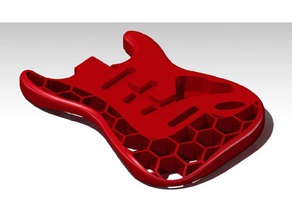 honeycomb stratocaster body Musik diy E-Gitarre fender instrument Musikinstrument 3d print model - Mito3D