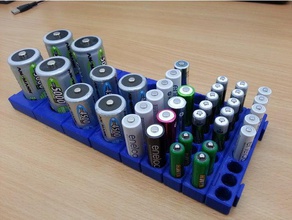 porta batteria cassetti modulari parametrico organizzazione openscad 3d print model - Mito3D