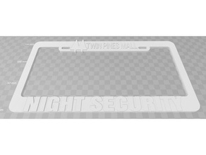 twin pines mall Nacht-security license plate frame zurück Zukunft Zeichen logos 3d print model - Mito3D