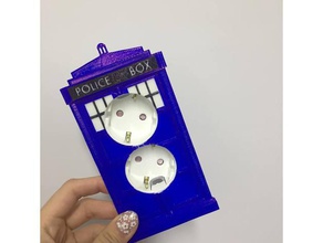 tardis wall outlet cover household supplies doctor 3d print model - Mito3D