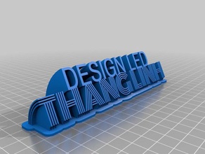meine angepasste geschwungene Typenschild &ndash 2 Linien Schriftarten remix Zeichen logos 3d print model - Mito3D