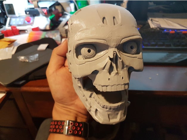 t-800 terminator exoskull quatro peças esculturas android cyborg o dia das bruxas a decoração de halloween robô 3D print model - Mito3D