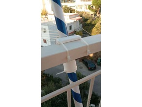 bandiera titolare all'aperto giardino pennone palo di grecia il greco nessun supporto supportless 3d print model - Mito3D