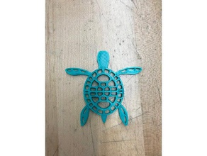 turtle 2d art animals cool cutout design green ocean pattern sea 3d print model - Mito3D