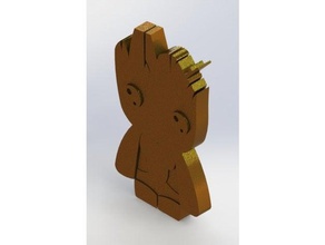 baby groot 2d art do not want guardiansofthegalaxy marvel no more groots 3d print model - Mito3D