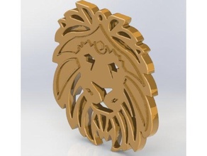 lion trousseau de clés 2d art dope 3d print model - Mito3D