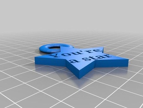 youre star keychain other cheerful cute fun medal 3d print model - Mito3D