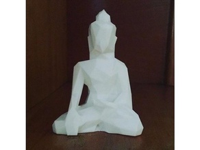 buddha bhumisparsha low poly art no overhang support 3d print model - Mito3D