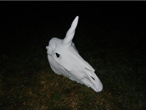 unicorn skull 600 mm creatures horn horse magic reviveaunicorn head 3d print model - Mito3D