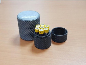 knurled aaa battery container screw lid tool holders boxes 3d print model - Mito3D