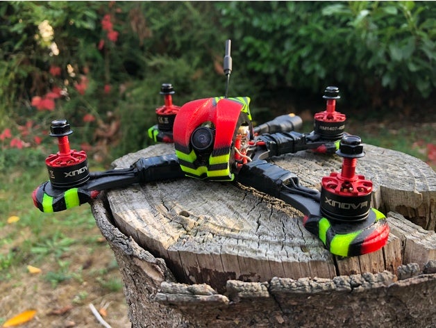 peças despeje pêssego rc veículos belgique drone racer fpv corrida quadro quadcopter 3D print model - Mito3D