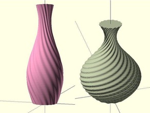 customizable twisty vase decor customized openscad twisted 3d print model - Mito3D