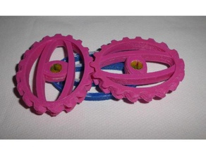 pla compatible elliptical gear set mechanical toys ellipse fidget gears 3d print model - Mito3D